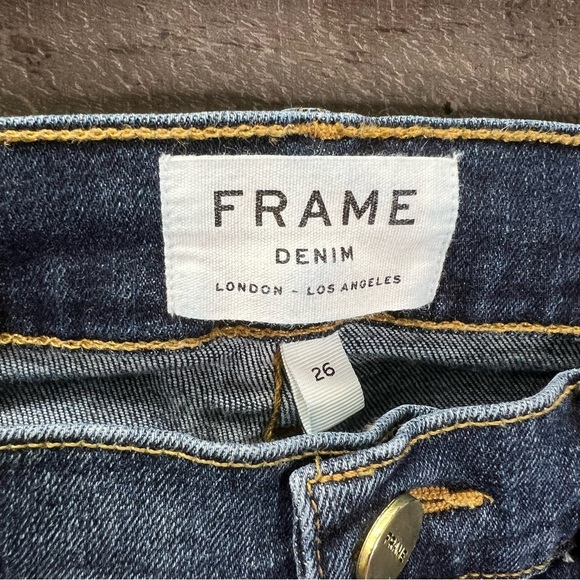 FRAME Le High Distressed Skinny Jeans LHSK231 in Blue Heren - Picture 7 of 10